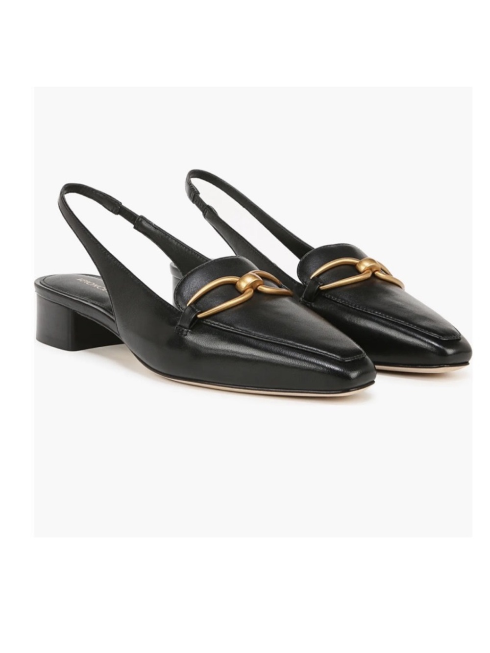 VERONICA BEARD
Casie Slingback Pump Black Leather Loafers with Gold Hardware 9.5